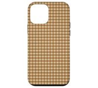 Mini Gingham Fall Pattern Mocha Coffee Aesthetic Case Custodia per iPhone 12 mini