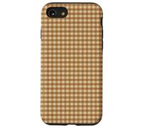 Mini Gingham Fall Pattern Mocha Coffee Aesthetic Case Custodia per iPhone SE (2020) / 7/8