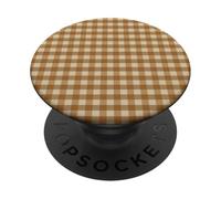 Mini Gingham Fall Pattern Mocha Coffee Aesthetic Case PopSockets PopGrip Adesivo