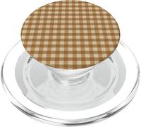 Mini Gingham Fall Pattern Mocha Coffee Aesthetic Case PopSockets PopGrip per MagSafe
