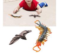 Mini Giocattolo Animale, Giocattoli Flessibili per Insetti, Simulazione per Bambini Regali di Compleanno Insegnanti Collezionisti(Millepiedi + Pipistrello)