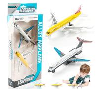 Mini giocattolo per aereo, modello di aereo Pull Back, auto giocattolo per bambini con funzione di ritiro, giocattolo in miniatura, regalo per bambini a partire dai 3 anni in su, 2 pezzi (bianco e