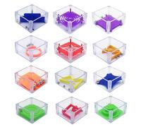 Mini Giochi di Puzzle, Rompicapo Giochi Adulti e Bambini, Gioco di Pazienza 3D, 12PCS Labirinto Cubo 3D Giocattoli Educativi Gioco di Abilità per Bambini e Adulti Giochini Bimbi per Feste
