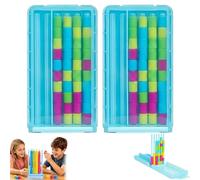 Mini gioco di sfide di pila di colori, sfida di anelli di colore compatti di pila e ordinamento, regalo divertente perfetto per l'allenamento di concentrazione e logica (2 Pcs)