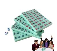 Mini gioco Mahjong - Set Mahjong leggero con incisione trasparente 144 pezzi/kit | Gioco di tessere compatto per viaggi, dormitori, case, scuole, riunioni di famiglia e intrattenimento per feste, scuo