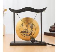 Mini gong con base in legno, un pezzo decorativo unico per la decorazione della casa e le pratiche quotidiane di meditazione (C)