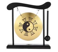 Mini Gong Desktop - Campana da meditazione zen per ufficio e casa, Yin-Yang con supporto in legno massello e, strumento antistress per vincere vendite e consapevolezza