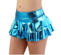 Mini gonna corta pieghettata metallizzata lucida da donna in ecopelle effetto bagnato Abito da ballo clubwear sexy daminigonne pieghettate arricciate a vita bassa lucida Rave Party Clubwear Lingerie