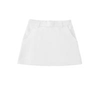 Mini gonna da donna a vita alta con cerniera posteriore tinta unita, bianco, L