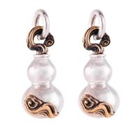 Mini Gourd Feng Shui Amulet Pendant, Handmade Brass & Copper Charm, Unisex Jewelry Gift for Women & Men (2pcs)