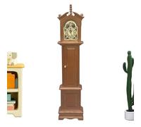 Mini Grandfather Clock - Miniature Furniture | Vintage Rustic Tabletop Decor Detailed 1/12 Scale Design Display Accent for Living Room, Bedroom, Kitchen, Home, Office