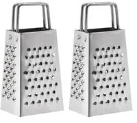 Mini Grattugia a 4 Facce in Acciaio Inossidabile - Perfetta per Formaggio, Verdure, Aglio e Spezie! Grattugia A Quattro Lati 74178 (Confezione da 2)