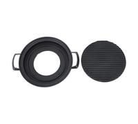 Mini griglia giapponese Hibachi da tavolo griglia a carbone portatile in lega di alluminio vassoio per barbecue per picnic in famiglia all'aperto (Piccolo Cerchio)