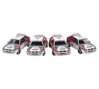 MINI GT - Scala1/64 - Lancia Delta HF Integrale Evolzione Rally di Monte Carlo 1992 - Martini Racing (Guida a sinistra) - Set di 4 - Lunghezza circa 70mm - MGTS0002 - Edizione limitata a 5000 pezzi