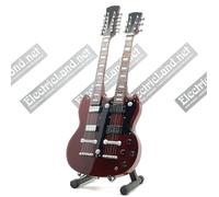 Mini Guitar 1:4 JIMMY PAGE Led Zeppelin double neck miniature gadget chitarra