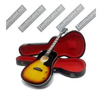 Mini Guitar Lennon ej-160 + hard case shaped box scale 1:4 miniature collectible
