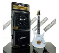 Mini Guitar steve vai jem 7 white + Amplifier scale 1:4 miniature collectible