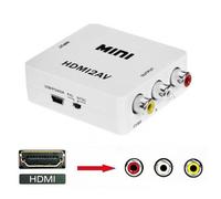 MINI HDMI A COMPOSITO AV Audio Video RCA riconoscimento Adattatore Convertitore