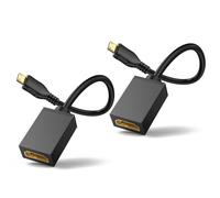 Mini HDMI to HDMI 4K【2 Pack)】| GANA Cavo Mini HDMI a HDMI Maschio a Femmina Adattatore Supporta HDMI 2.0, 3D, 4K, ARC per Tablet, Fotocamera, Videocamera ecc.(20cm）