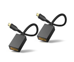Mini HDMI to HDMI 4K【2 Pack)】| GANA Cavo Mini HDMI a HDMI Maschio a Femmina Adattatore Supporta HDMI 2.0, 3D, 4K, ARC per Tablet, Fotocamera, Videocamera ecc.(20cm）