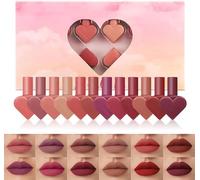 Mini Heart Lipstick With Jar,12 Color Mini Heart Lipstick For Lip,Waterproof Mini Heart Lipstick,Lip Makeup Gift Set Gift for Girls and Women