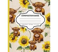 Mini Highland Cow Composition Notebook: • Soft Matte Cover • 7.5" x 9.25" Size • 120 Pages • College Ruled • Full Color Front and Back
