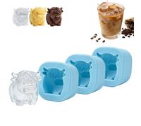 Mini Highland Cow Cube Ice Mold, Cute 3D Highland Cow Silicone Cube Ice Tray for Drinks Whiskey Cocktails Coffee, Reusable Cattle Funny Shaped Ices Mold for Parties Bar Gifts
