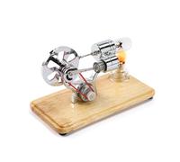 MINI HOT AIR STIRLING MOTORE MODELLO A LED GENERATORE DI SCIENZA EDUCATIONALE KIT BAMBINI (Argento)