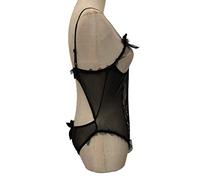 Mini Hotpants - Biancheria intima da donna alla moda con pizzo argentato, Nero , S