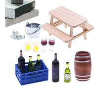 Mini House Drink Accessories - Mini Bottle Miini House Bar Red Wine Basket Beers Barrel Playhouse Wines Cellar | Wine Drink Cup Goblets Bottle -