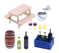 Mini House Drink - Red Wine Bottle Simulation Set, Mini Cellar Basket Display Model, DollhouseBar Decoration Piece, Miniature Beverage Prop Ornament Collection | For Playhouse Kitchen Bar Arrangement