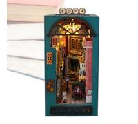 Mini House Puzzle Kit - Inserto per decorazioni in legno 3D fai -da -te, luce notturna a LED, progetto di artigianato | Kit di casa in miniatura 3D dettagliato per il coinvolgimento di un hobby rilass