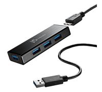 Mini Hub USB 3.0 j5create JUH340-N 4 Porte 5 Gbps Nero Alluminio 0,6 m