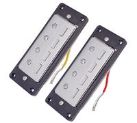 Mini Humbucker Pickup Set per 4 Corde Basso Argento Cornice Nera Anello Nero