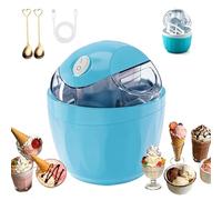 Mini Ice Cream Maker Machine, 500ml Electric Sorbet & Frozen Yoghurt Maker, Homemade Gelato in 15-30 Minutes, One-Touch Automatic Operation, Compact Design for Kid & Family Home Kitchen (Blue)
