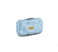 Mini Icon | Borsa a Mano Unisex Design Unico Ammaccato Borsa a Spalla Custodia rigida con Tracolla Removibile e Regolabile Maniglia con Gancio Finitura Lucida Colore Sky Blu