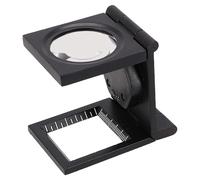 Mini ingrandimento in vetro, vetro da tasca 10x 28 mm con scale, palmare pieghevole con luce a LED, ingrandimento della loupe portatile per la tasca del filo ottico tessile cucito di gioielli