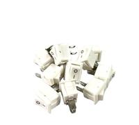 Mini interruttore a bilanciere da 15 pezzi SPST pulsante interruttore a scatto AC 250 V 3 A / 125 V 6 A 2 pin I/O 10 * 15 mm(White)