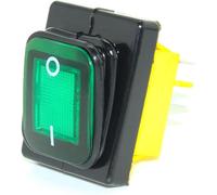 Mini interruttore a levetta a pulsante, KCD4 T85 30A IP68 Interruttore a levetta LED impermeabile 4 pin multicolore 12V-220V marino congelato(Green,24v)