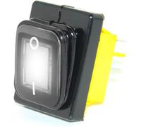 Mini interruttore a levetta a pulsante, KCD4 T85 30A IP68 Interruttore a levetta LED impermeabile 4 pin multicolore 12V-220V marino congelato(White,110v)