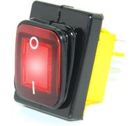 Mini interruttore a levetta a pulsante, KCD4 T85 30A IP68 Interruttore a levetta LED impermeabile 4 pin multicolore 12V-220V marino congelato(Red,12v)