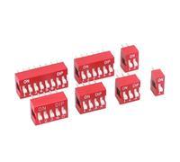 Mini interruttore a levetta a pulsante, Modulo interruttore a scorrimento Interruttore a levetta passo 2,54 mm Confezione assortita multicolore 1-12 PIN(Red,10PCS-9 PIN)