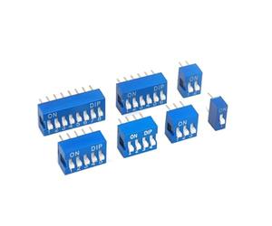 Mini interruttore a levetta a pulsante, Modulo interruttore a scorrimento Interruttore a levetta passo 2,54 mm Confezione assortita multicolore 1-12 PIN(Blue,10PCS-4 PIN)