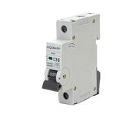 Mini interruttore automatico 1P, 16 A, Curva C, Colore Grigio Proteggere circuiti elettrici in luoghi ristretti. Offre efficienza e sicurezza in un design compatto e funzionale.