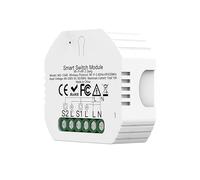 Mini Interruttore Intelligente WiFi+BLE+RF 3 in 1, 2 Canali, 10A, APP TUYA/Smart Life, Compatibile Con Alexa, AC 90-250V, 2200W, 52x47x18mm IP20