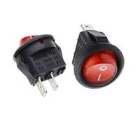 MINI INTERRUTTORE ROTONDO 15mm LED ROSSO LUMINOSO 2 CONTATTI 250V ON/OFF