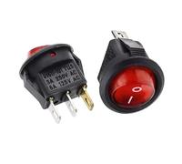 MINI INTERRUTTORE ROTONDO 15mm LED ROSSO LUMINOSO 3 CONTATTI 250V ON/OFF Pin