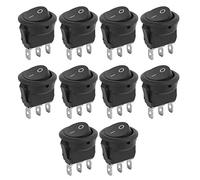 Mini interruttori a bilanciere Walfront da 23 mm da 10 pezzi 6A 250V, 10A 125V 3Pin Mini interruttore a bilanciere ON-OFF per barca rotonda a 2 posizioni