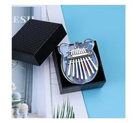 Mini kalimba 8 tastiera per pianoforte squisito mini pollice regalo per pianoforte con catene di cordino portatile ovale a forma di cuore kalimba strumento per bambi W