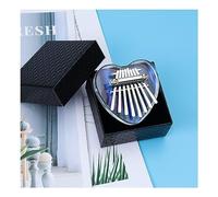Mini kalimba 8 tastiera per pianoforte squisito mini pollice regalo per pianoforte con catene di cordino portatile ovale a forma di cuore kalimba strumento per bambi X